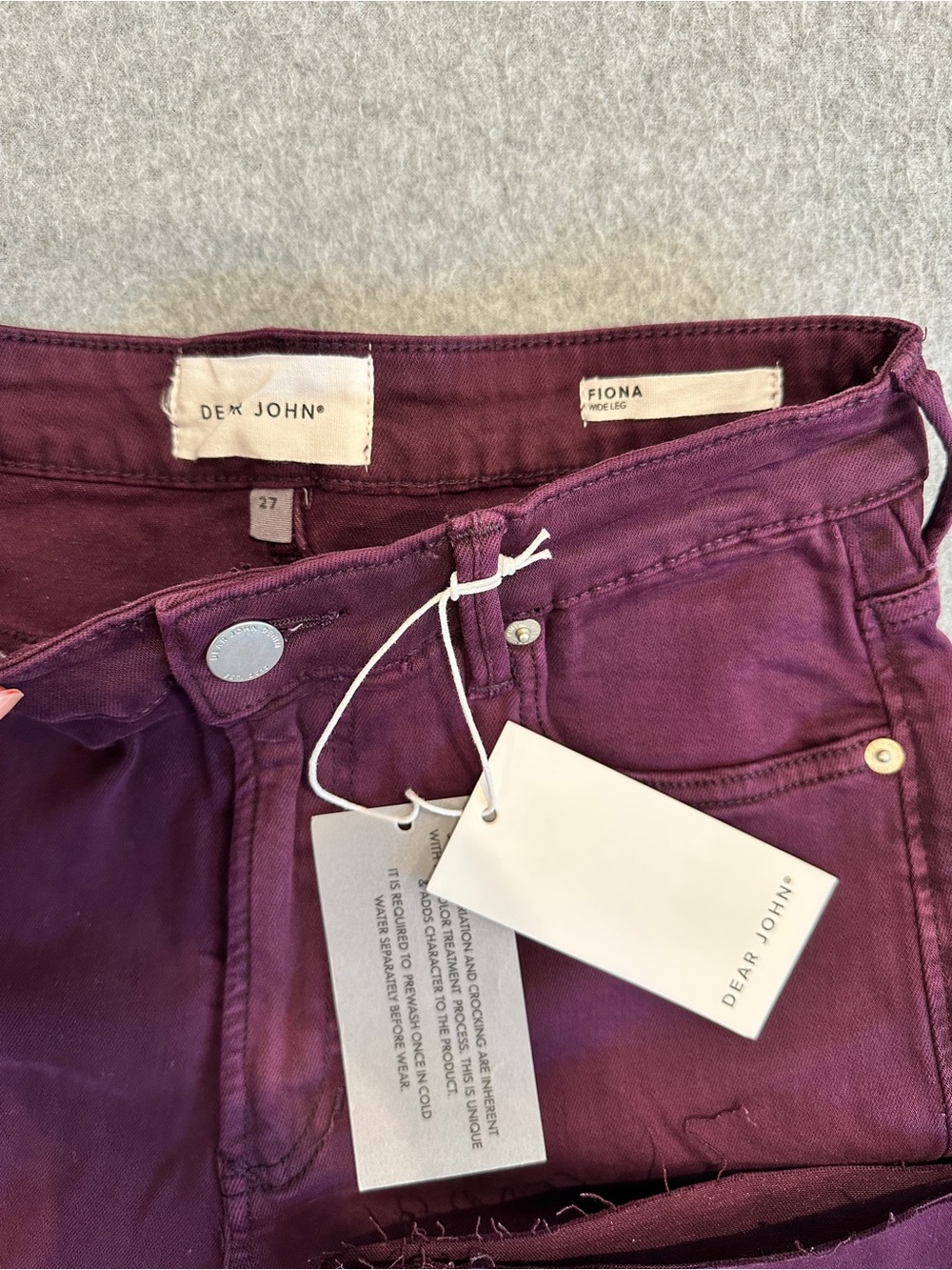 Dear John Wide-Leg Fiona Jeans in Plum Color - Picture 3 of 10